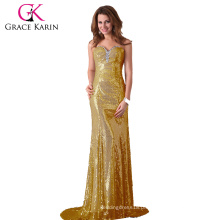 Grace Karin Sexy Shinning Sequins comprimento sem mangas longo do comprimento Prom Party Gown Evening Dresses CL2531-1